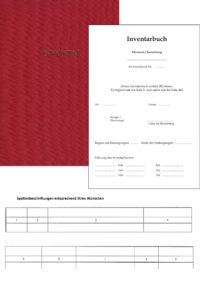 individuelles, angepasstes Inventarbuch für das Museum
